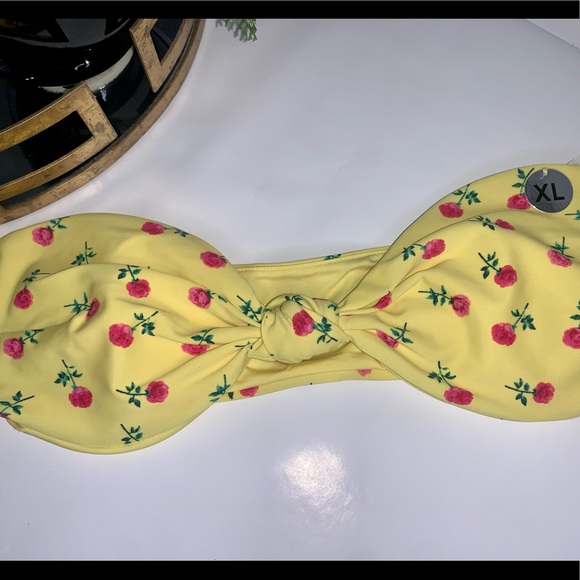 NWT FOREVER 21 XL Strapless Rose Print Bikini Top - Picture 3 of 9